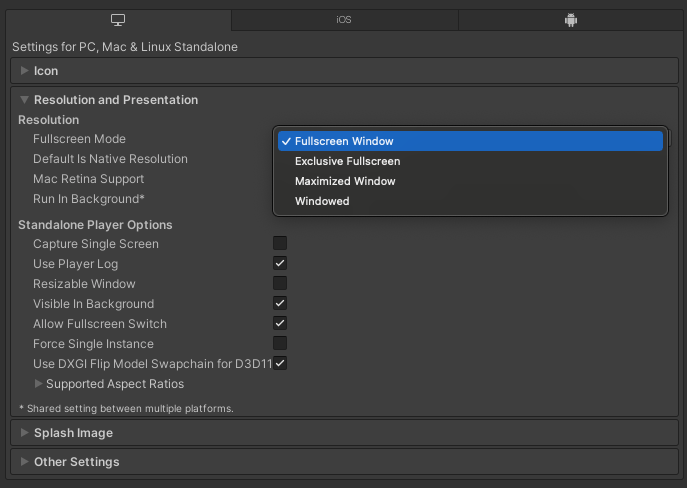 Fullscreen vs Fullscreen Exclusive